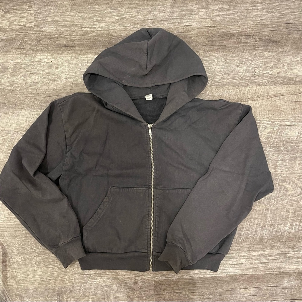 LA Apparel Garment Dye Cropped Hoodie